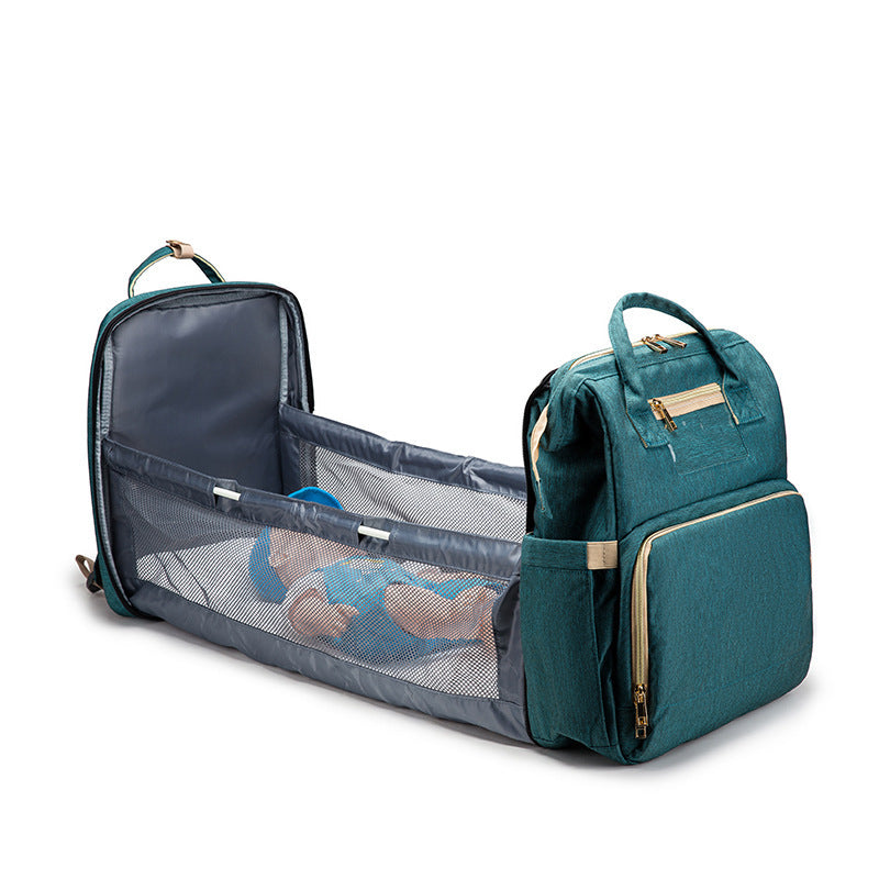 USB Charging Version Mommy Bed Backpack Folding Large Capacity Multi-function - Globentra