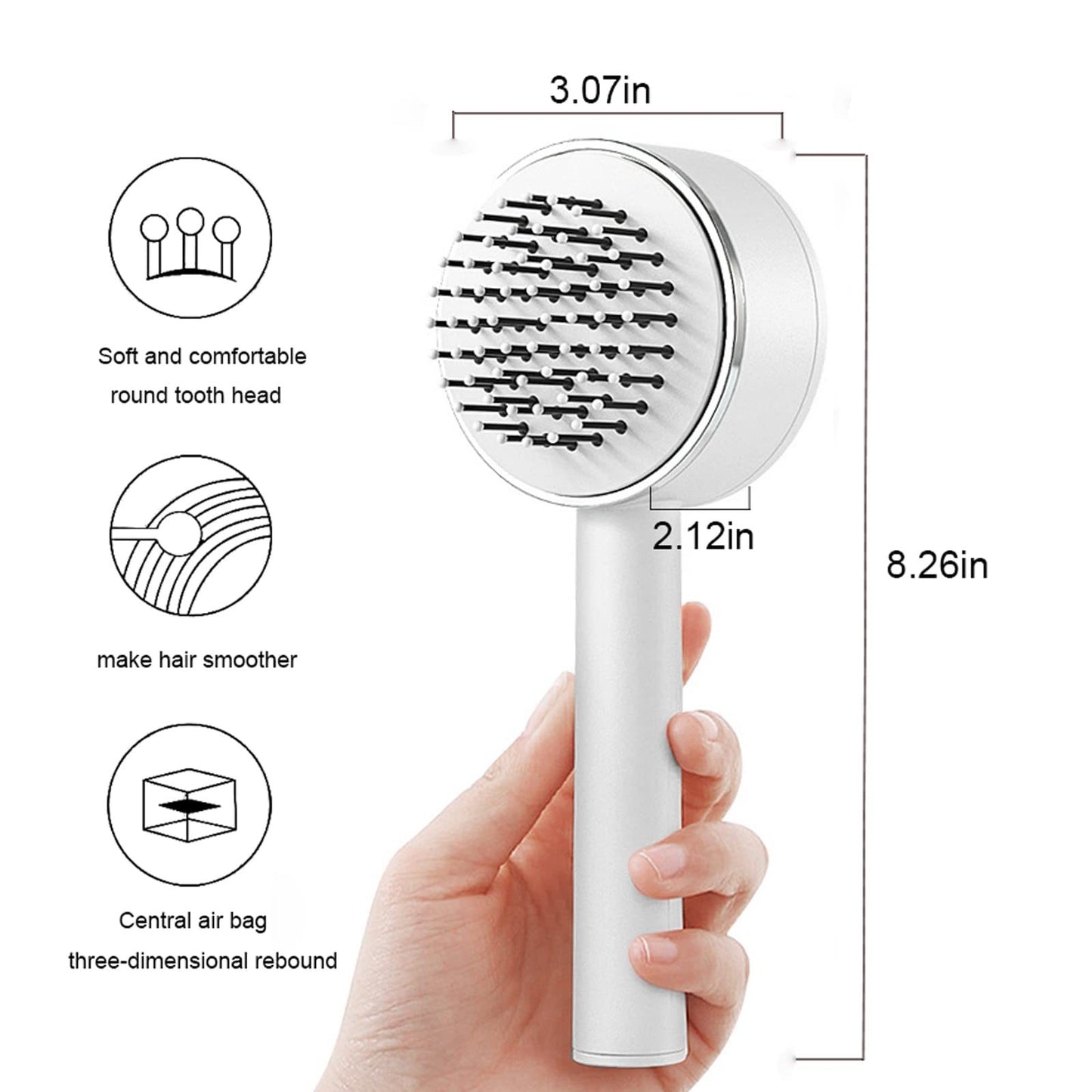 Scalp massage hair brush. Tangle-free hair.
This self-cleaning brush relaxes your scalp while detangling every strand — like a spa treatment in your hand. - Globentra