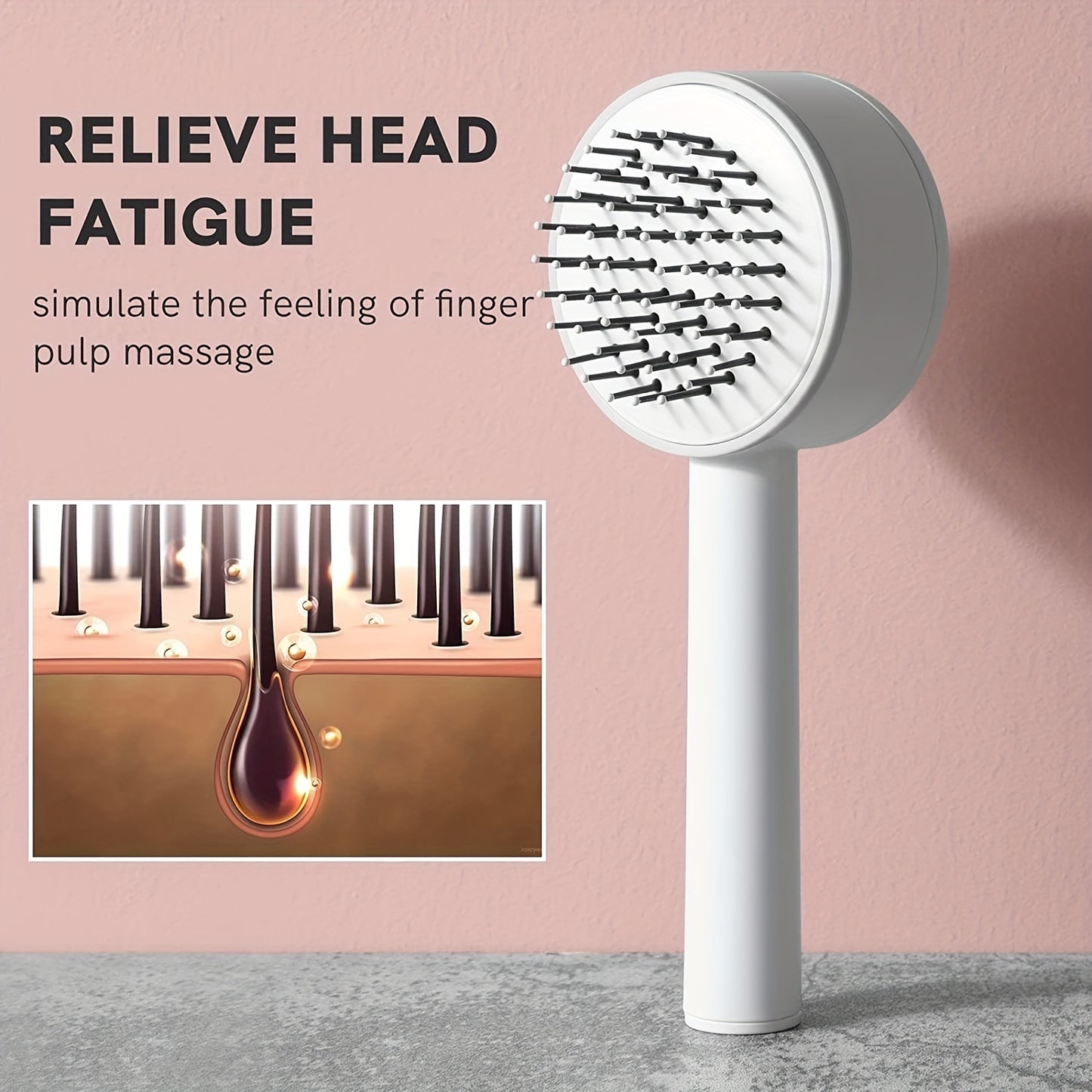 Scalp massage hair brush. Tangle-free hair.
This self-cleaning brush relaxes your scalp while detangling every strand — like a spa treatment in your hand. - Globentra