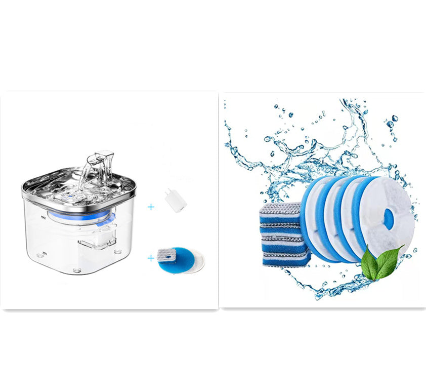 Pet Cat Dog Stainless Steel Automatic Circulation Water Dispenser Intelligent Fountain Pets Accessories - Globentra