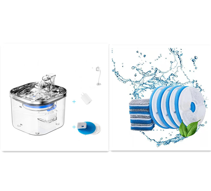 Pet Cat Dog Stainless Steel Automatic Circulation Water Dispenser Intelligent Fountain Pets Accessories - Globentra