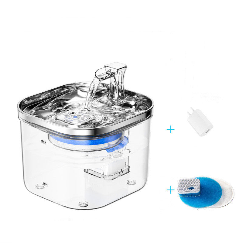 Pet Cat Dog Stainless Steel Automatic Circulation Water Dispenser Intelligent Fountain Pets Accessories - Globentra