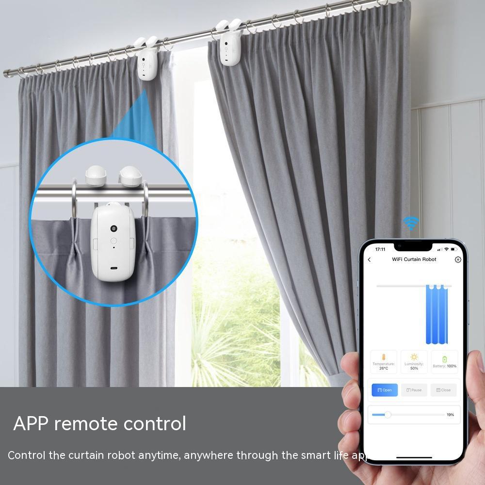 Smart Home Wifi Curtain Robot Roman Rod - Globentra