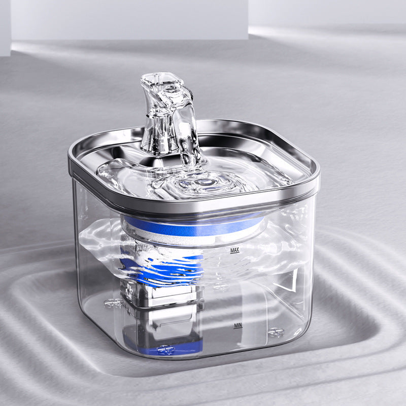 Pet Cat Dog Stainless Steel Automatic Circulation Water Dispenser Intelligent Fountain Pets Accessories - Globentra