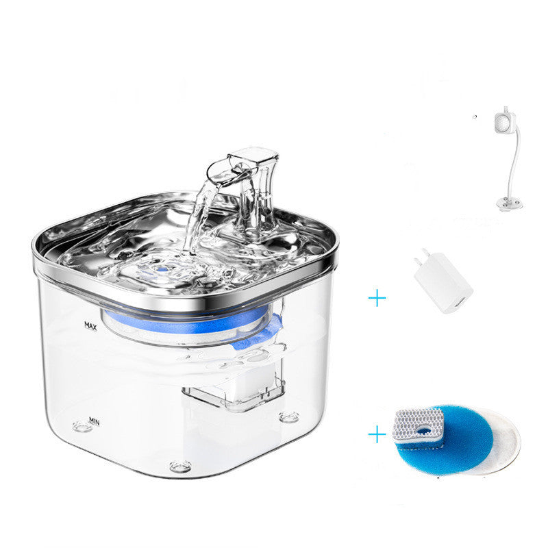 Pet Cat Dog Stainless Steel Automatic Circulation Water Dispenser Intelligent Fountain Pets Accessories - Globentra