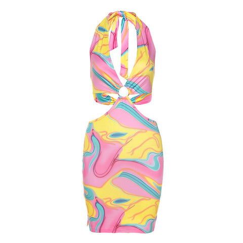 Women’s Hollow Backless Summer Dress – Tight-Fit Casual Streetwear Beach Outfit