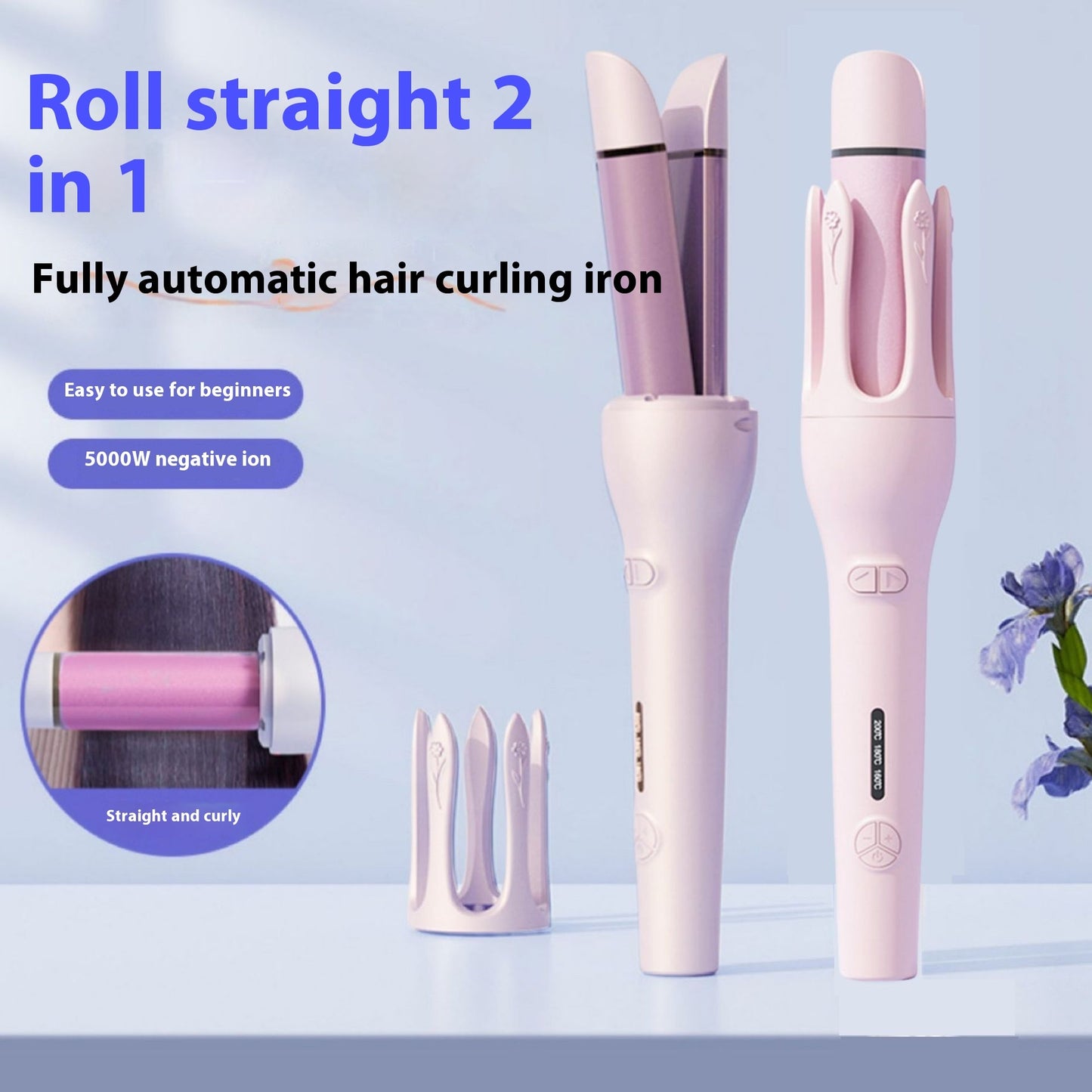 New 2 In 1 Automatic Hair Curler Straightener - Globentra