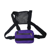 Unisex Black Streetwear Chest Rig Bag Vest Style Waist Pack