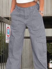 2025 Women’s High-Waisted Work Pants – Loose Wide-Leg Streetwear with 6 Pockets