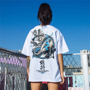 Men’s Chinese Letter Streetwear – Hoodie & Loose Fit Printed Short Sleeve T-shirt