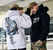 Men’s Chinese Letter Streetwear – Hoodie & Loose Fit Printed Short Sleeve T-shirt