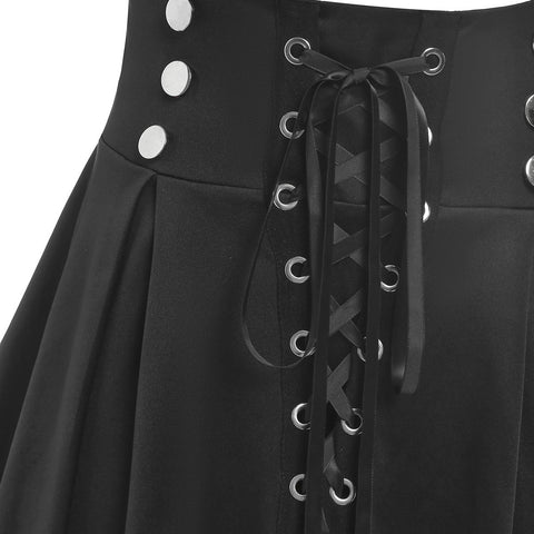 Wipalo Plus Size Gothic Skirt – Women’s 3XL Casual Black Streetwear Skirt