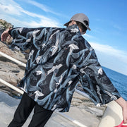 Men’s Japanese Kimono Jacket – Printed Streetwear Cardigan Coat