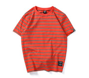 Men’s Harajuku Striped T-Shirt – Casual Short Sleeve Hip Hop Streetwear Top