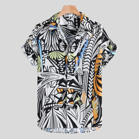 Men’s Hawaiian Shirt – Casual Summer Streetwear Button-Up