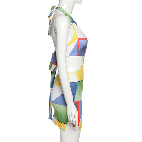 Women’s Hollow Backless Summer Dress – Tight-Fit Casual Streetwear Beach Outfit
