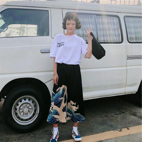 Women’s Harajuku Oversized Wide-Leg Pants – Japanese Streetwear Trousers