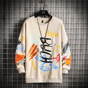 SingleRoad Men’s Oversized Crewneck Sweatshirt – Harajuku Japanese Streetwear Hoodie