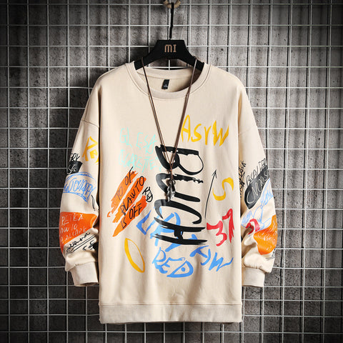 SingleRoad Men’s Oversized Crewneck Sweatshirt – Harajuku Japanese Streetwear Hoodie