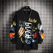 SingleRoad Men’s Oversized Crewneck Sweatshirt – Harajuku Japanese Streetwear Hoodie