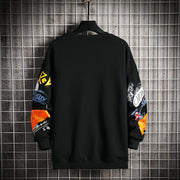 SingleRoad Men’s Oversized Crewneck Sweatshirt – Harajuku Japanese Streetwear Hoodie