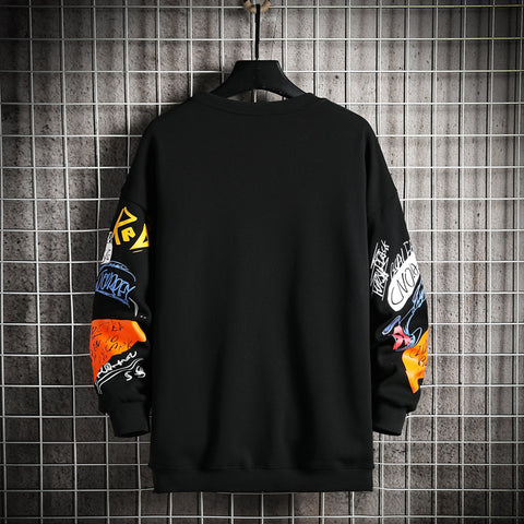 SingleRoad Men’s Oversized Crewneck Sweatshirt – Harajuku Japanese Streetwear Hoodie
