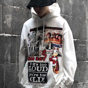 White Hip Hop Hoodie – Korean Streetwear Gothic Sweatshirt for Men