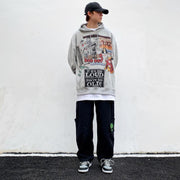 White Hip Hop Hoodie – Korean Streetwear Gothic Sweatshirt for Men