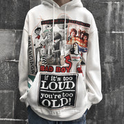 White Hip Hop Hoodie – Korean Streetwear Gothic Sweatshirt for Men