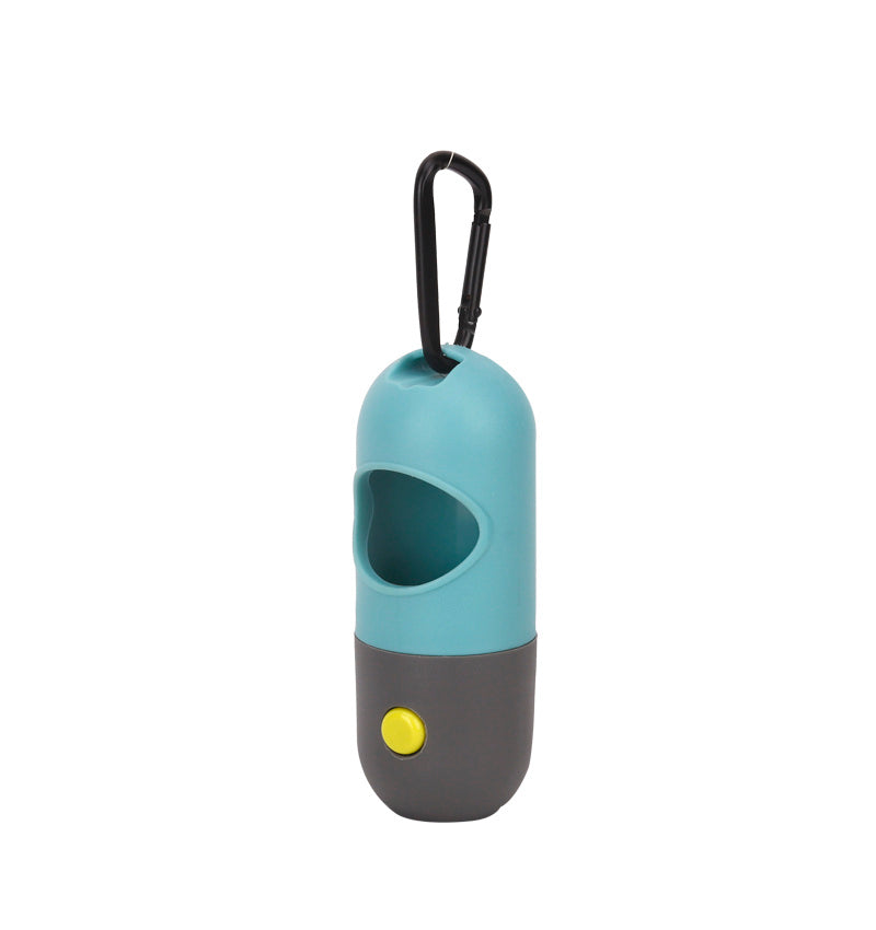 Convenient LED dog waste bag holder — with hook and refill bags. Perfect for late-night walks! - Globentra