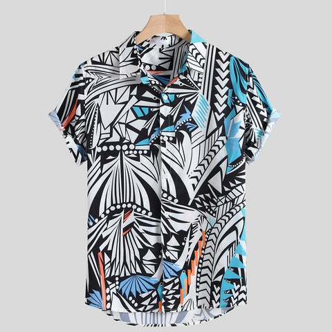 Men’s Hawaiian Shirt – Casual Summer Streetwear Button-Up