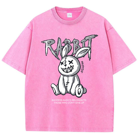 Cute Rabbit Print T-Shirt – Casual Streetwear Graphic Tee