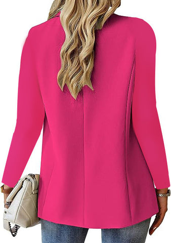 Women’s Casual Lapel Suit Jacket – Long Sleeve Button Blazer Top