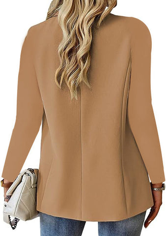 Women’s Casual Lapel Suit Jacket – Long Sleeve Button Blazer Top