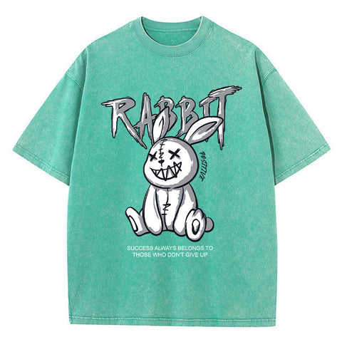 Cute Rabbit Print T-Shirt – Casual Streetwear Graphic Tee