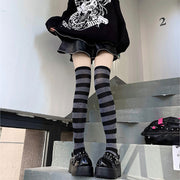 Hot Girl Y2K Stripe Socks – Harajuku Lolita Streetwear Legwear