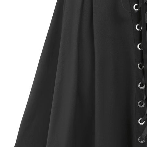 Wipalo Plus Size Gothic Skirt – Women’s 3XL Casual Black Streetwear Skirt