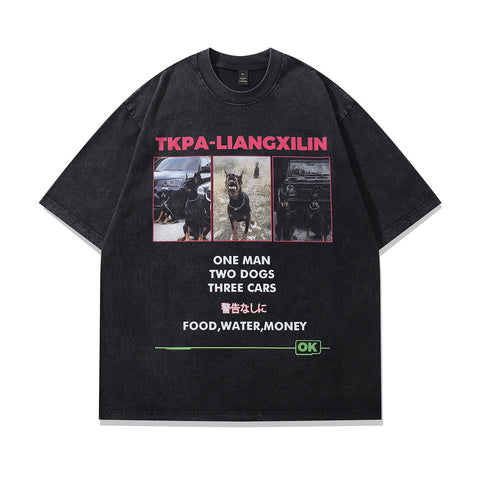 Unisex Oversized Streetwear T-Shirt – Doberman Dog Graphic Tee