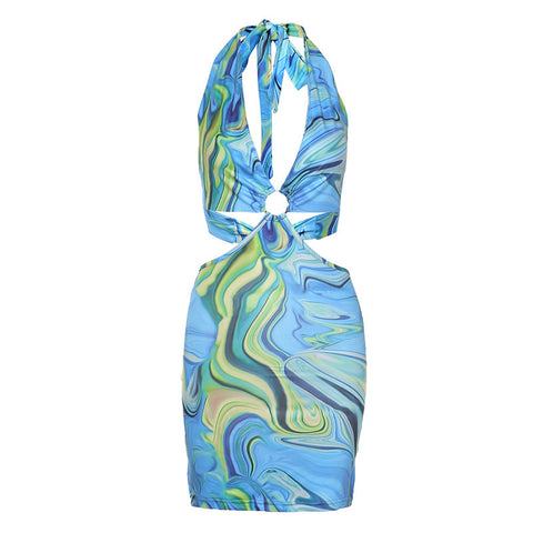 Women’s Hollow Backless Summer Dress – Tight-Fit Casual Streetwear Beach Outfit