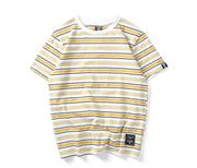 Men’s Harajuku Striped T-Shirt – Casual Short Sleeve Hip Hop Streetwear Top