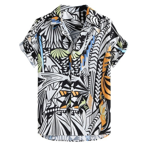 Men’s Hawaiian Shirt – Casual Summer Streetwear Button-Up