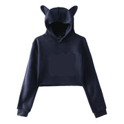 Women’s Cropped Hoodie – Streetwear Pullover Sweatshirt Long Sleeve Spring Top
