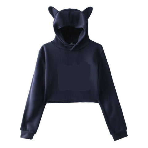 Women’s Cropped Hoodie – Streetwear Pullover Sweatshirt Long Sleeve Spring Top