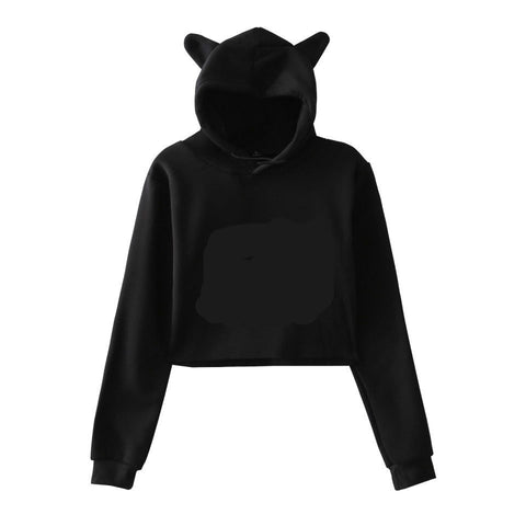 Women’s Cropped Hoodie – Streetwear Pullover Sweatshirt Long Sleeve Spring Top