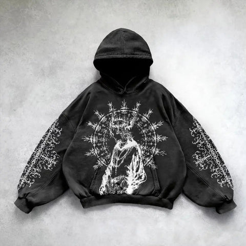 Hooded Printed Hip Hop Y2G Streetwear Sweatshirt – Unisex Pullover Hoodie
