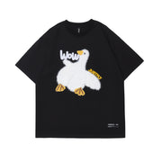 Unisex Oversized Streetwear T-Shirt – Cartoon Duck Graphic Tee