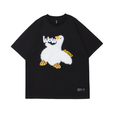 Unisex Oversized Streetwear T-Shirt – Cartoon Duck Graphic Tee