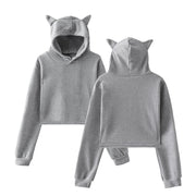 Women’s Cropped Hoodie – Streetwear Pullover Sweatshirt Long Sleeve Spring Top