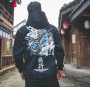 Men’s Chinese Letter Streetwear – Hoodie & Loose Fit Printed Short Sleeve T-shirt