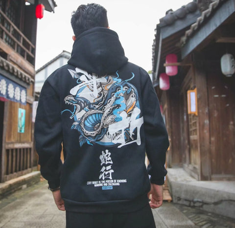 Men’s Chinese Letter Streetwear – Hoodie & Loose Fit Printed Short Sleeve T-shirt